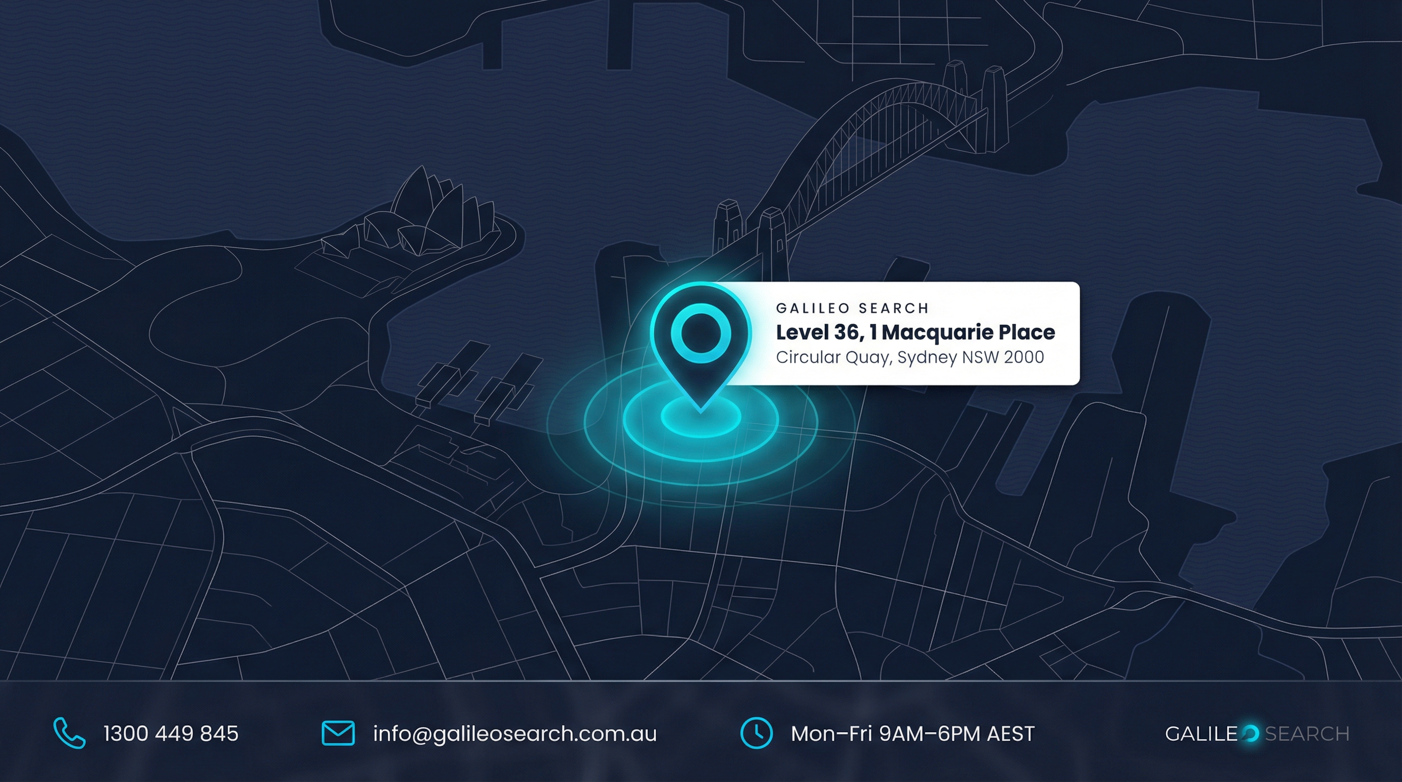 Galileo Search Sydney Office — Level 36, 1 Macquarie Place, Circular Quay
